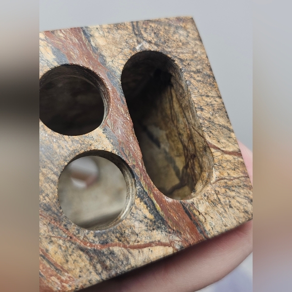 Genuine Marble Bathroom Vanity Brown Tan 2 Toothbrush/Toothpaste Holder - Picture 13 of 14